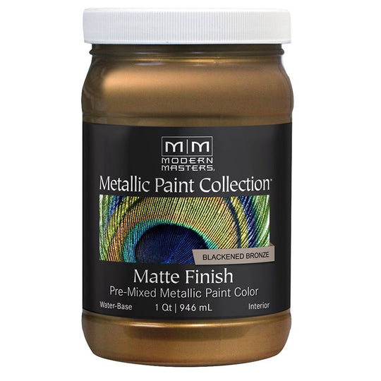 Modern Masters Matte Metallic Paint Blackened Bronze quart can
