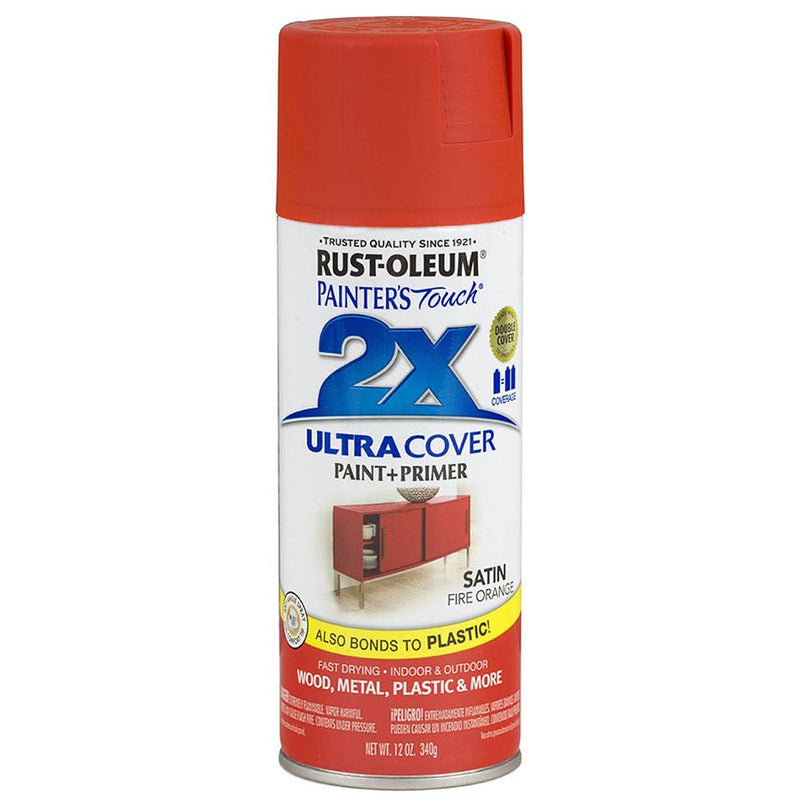 Rust Oleum Painter's Touch 2x Satin Fire Spray Project Weekend DIY