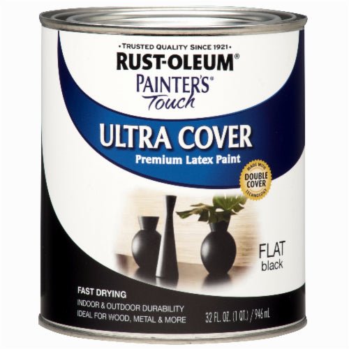 Rust - Oleum Painter's Touch Ultra Cover Flat Black - Quart - LCB Paint & Supply