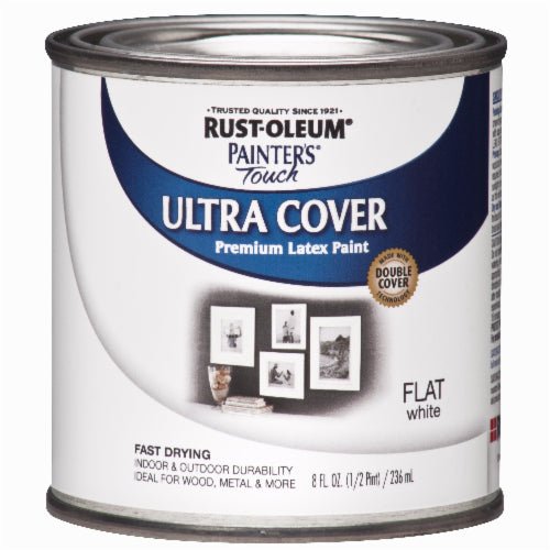 Rust - Oleum Painter's Touch Ultra Cover Flat White - Half Pint - LCB Paint & Supply