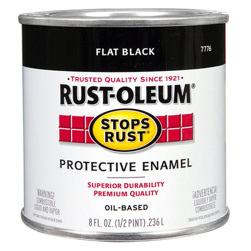 Rust - Oleum Protective Enamel Flat Black - Half Pint - LCB Paint & Supply