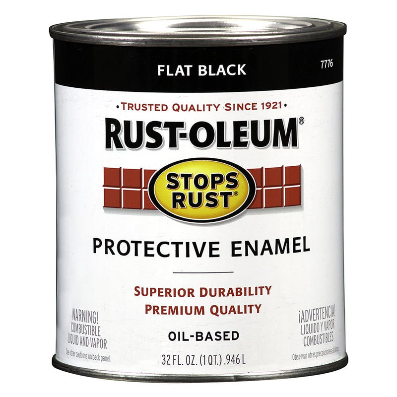 Rust - Oleum Protective Enamel Flat Black - Quart - LCB Paint & Supply