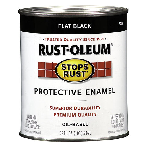 Rust - Oleum Protective Enamel Flat Black - Quart - LCB Paint & Supply
