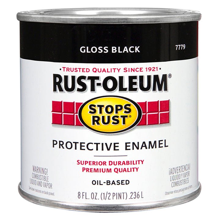 Rust - Oleum Protective Enamel Gloss Black - Half Pint - LCB Paint & Supply