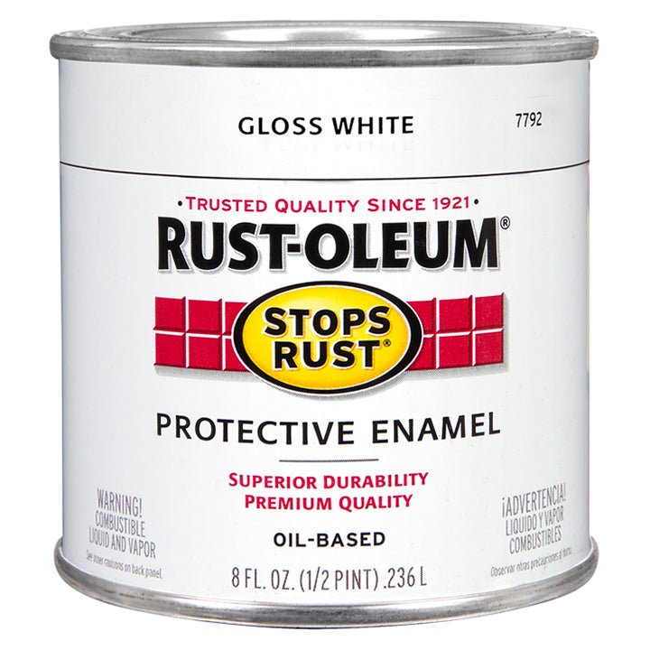 Rust - Oleum Protective Enamel Gloss White - Half Pint - LCB Paint & Supply