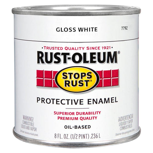 Rust - Oleum Protective Enamel Gloss White - Half Pint - LCB Paint & Supply