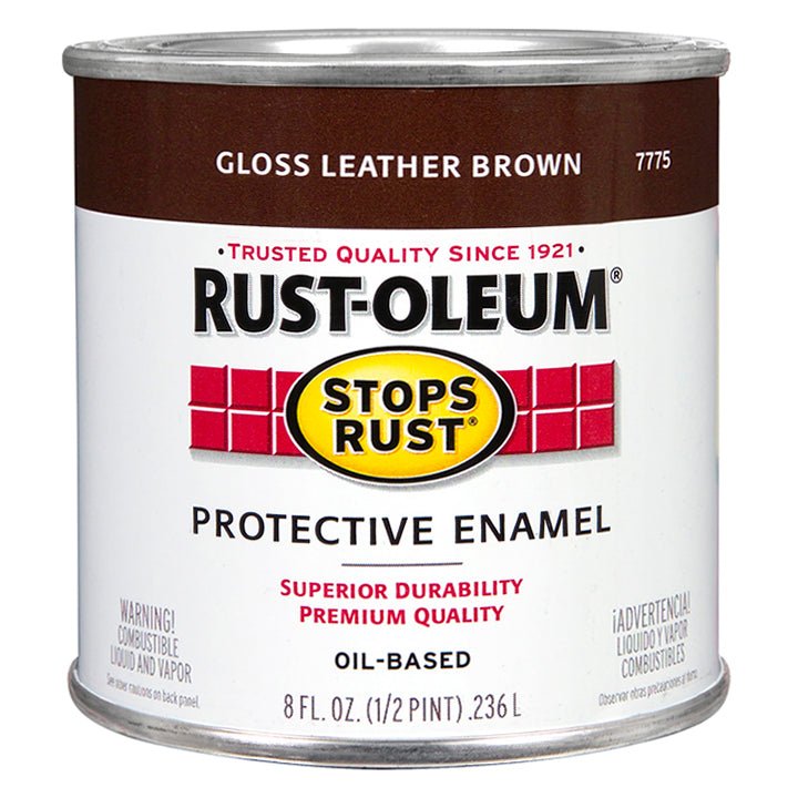 Rust - Oleum Protective Enamel Leather Brown - Half Pint - LCB Paint & Supply
