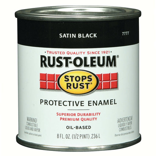 Rust - Oleum Protective Enamel Satin Black - Half Pint - LCB Paint & Supply