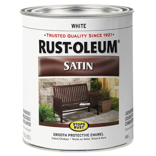 Rust - Oleum Protective Enamel Satin White - Quart - LCB Paint & Supply