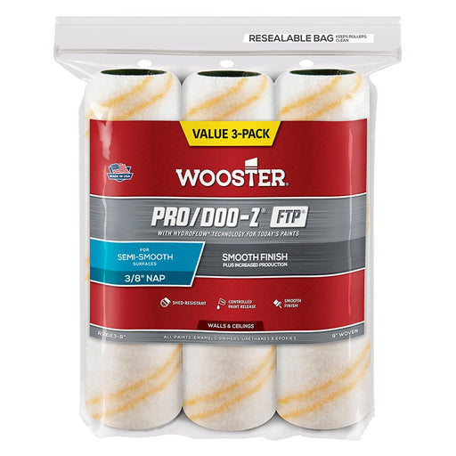 Wooster Pro/doo - z FTP Roller 3/8in 3 - Pack - 9in - LCB Paint & Supply